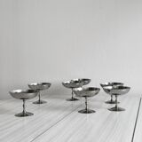 6 coupelles sur pied en inox style Letang Remy