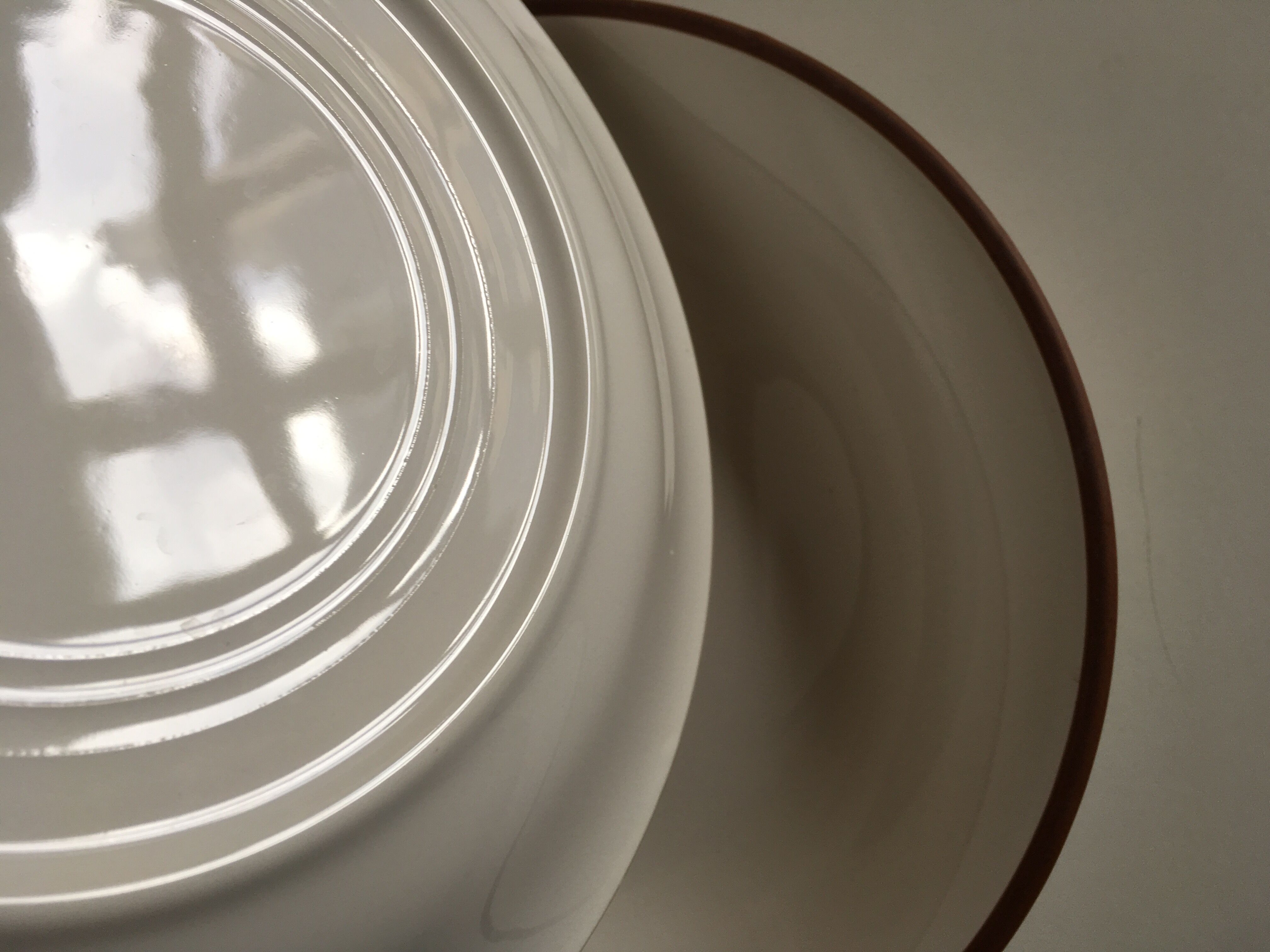 Set 6 plates enamelled earth cap Siena from KMK 1965