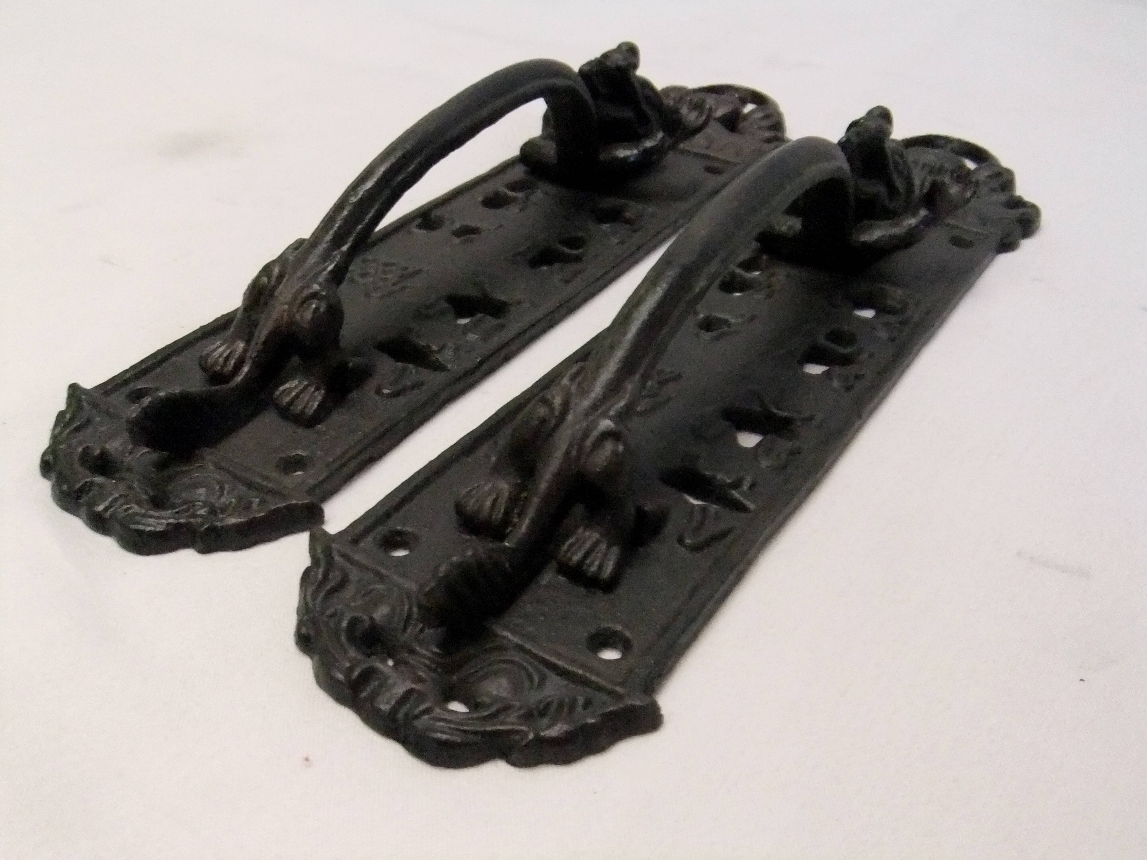Cast iron dragon door handle 30cm pair