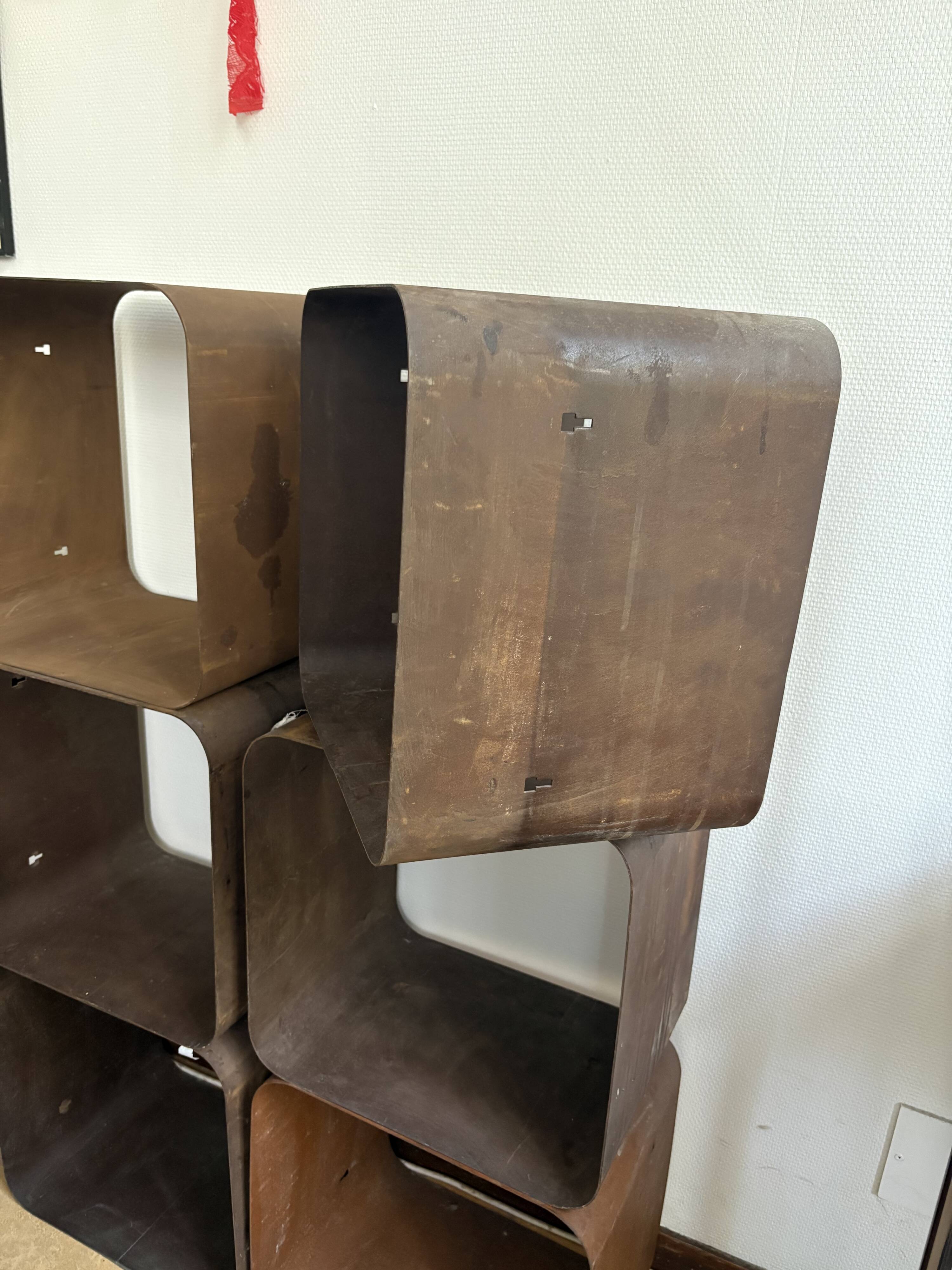 Set of 6 Corten Steel Cubes / Modules