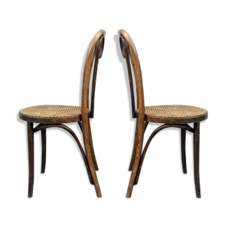 Paire de chaises bistrot bois courbé de 1930