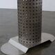 Table à manger en acier inoxydable postmoderne, vers 1980