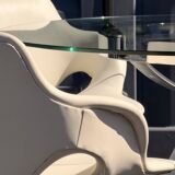 Dining Room Set Scimitar Boris Tabacoff MMM 1970 | Glass and Chrome