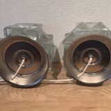 Pair of Murano Glass Cube Lamps Albano Polished for Poliarte 60's