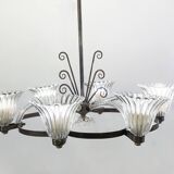 Mid-Century Modern Chandelier, Murano, Barovier Style, 1950s