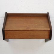 Floating nightstand  in teak wood by Sigfred Omann for Olholm Mobelfabrik