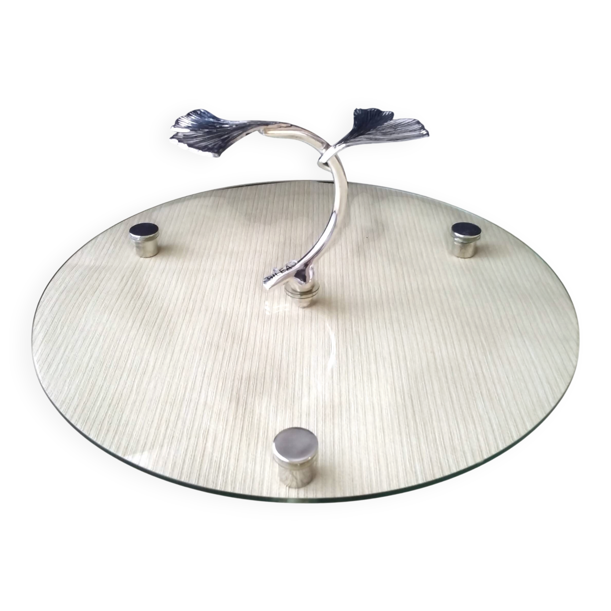 Cheese platter in glass and silver-plated metal Siléa