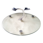 Cheese platter in glass and silver-plated metal Siléa