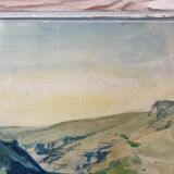 "Provençal Landscape" original watercolor on pencil