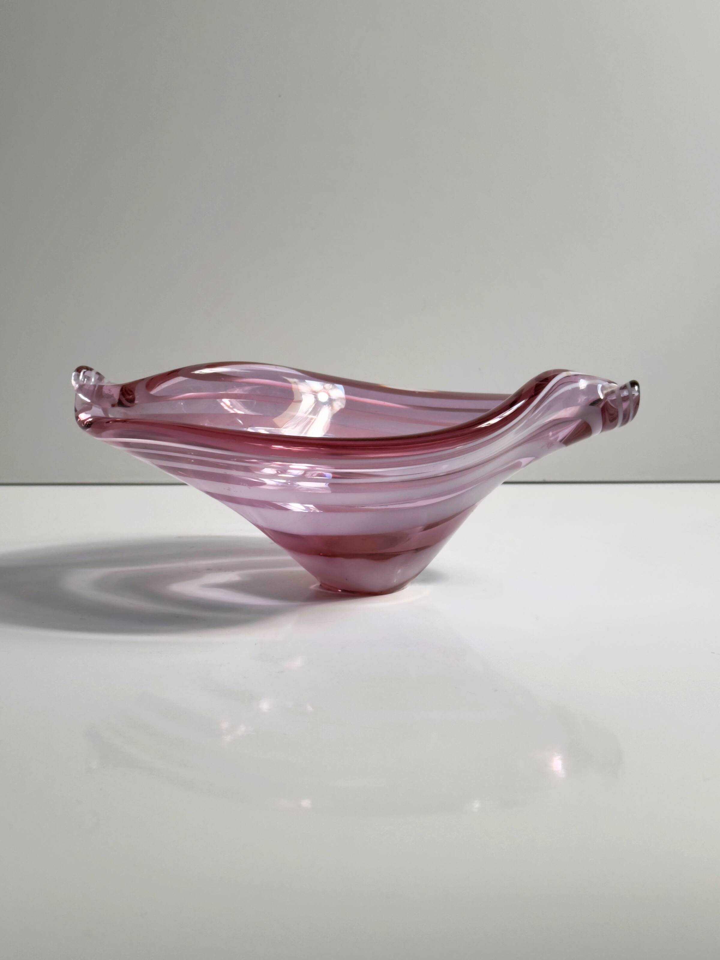Italian Alexandrite Bowl, handmade with stripes - 1970s