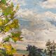 Oil on panel vintage green landscape