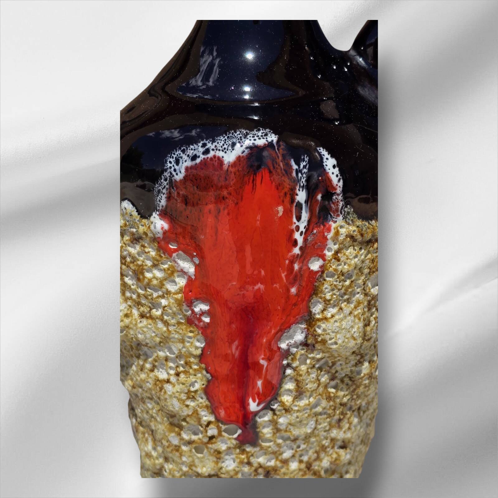 Large French fat lava pitcher/carafe, new condition, Vallauris