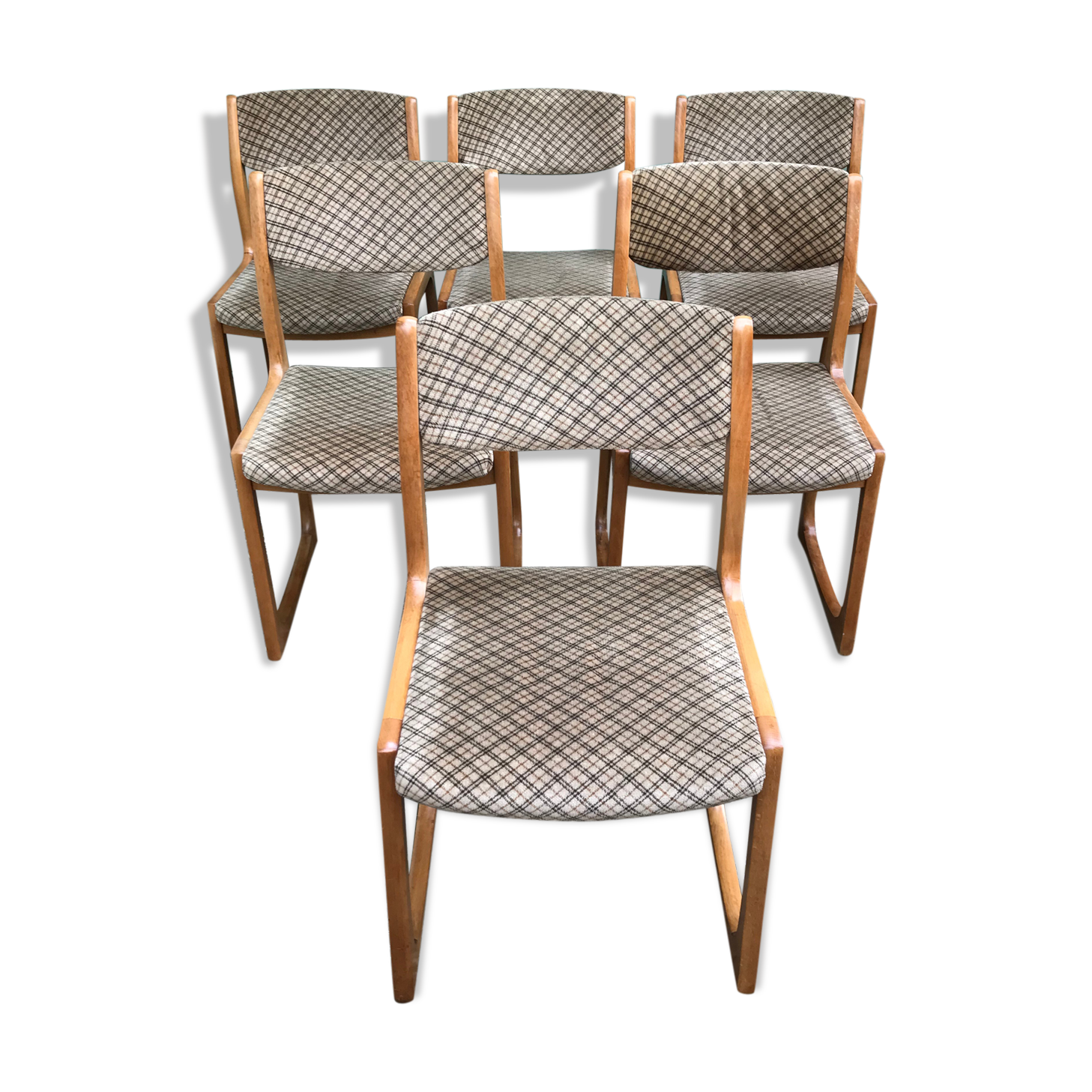 Set of 6 old Baumann chairs sled