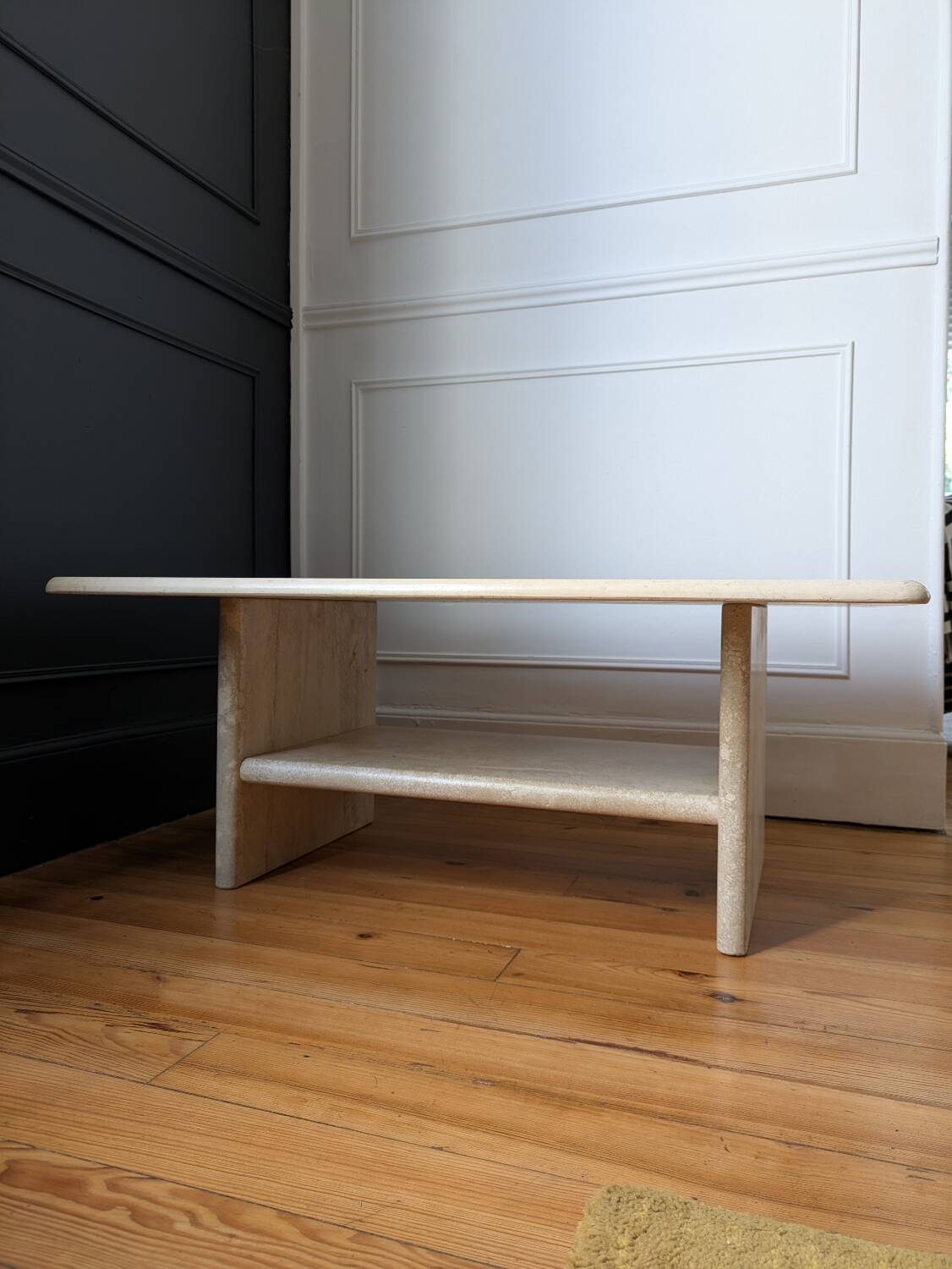 Vintage coffee table in travertine