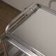 Vintage 1970s rolling dessert trolley in chrome metal and mirrored glass.