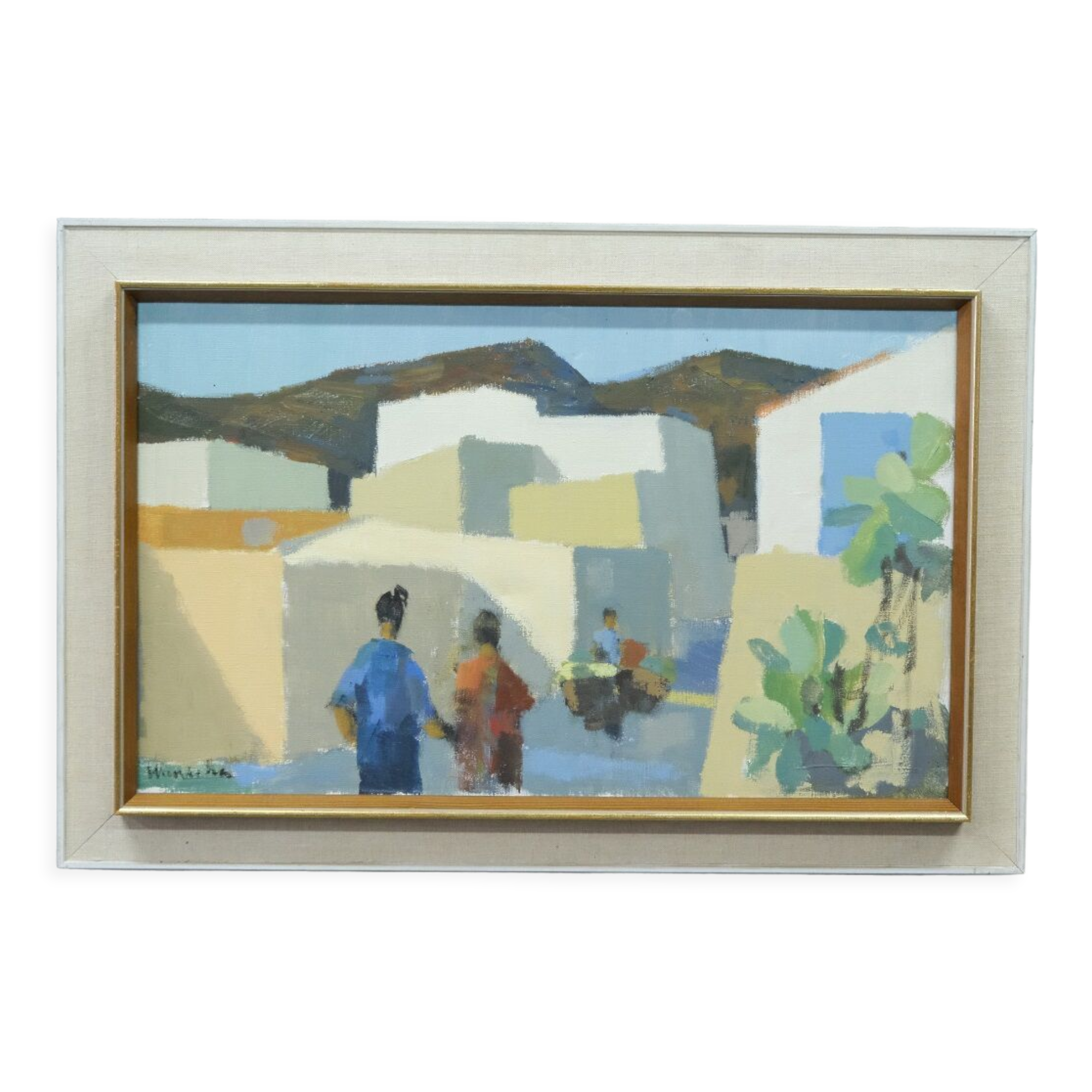 Stig Wernheden, Scandinavian Modern Landscape, 1960s, Oil on Canvas, Framed