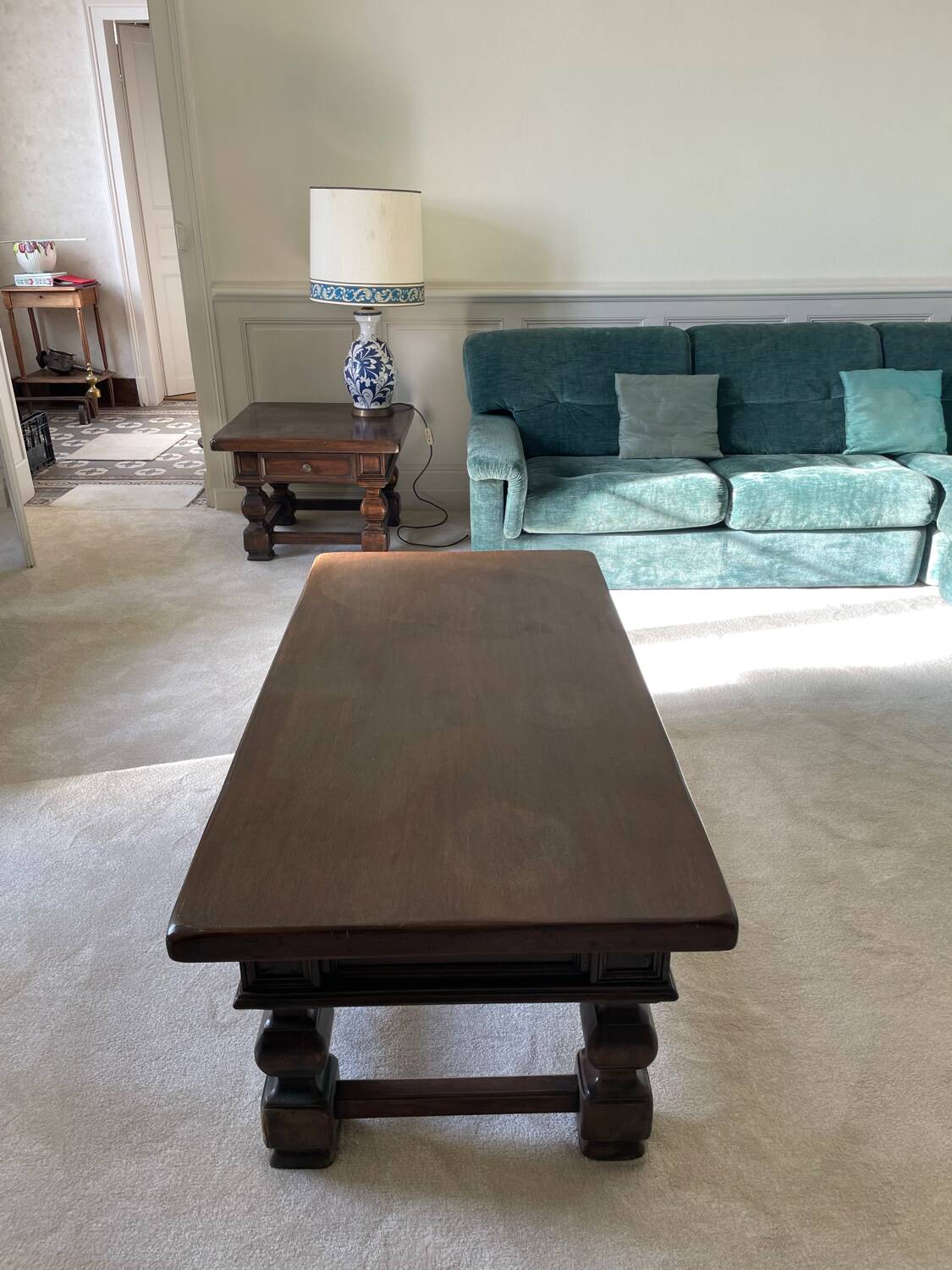 Table basse rectangulaire en chêne massif