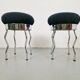 Vintage Uri Stools with Waved Chrome Legs and Black Seats by Per Ivar Ledang for Ikea, 1995, Set of 2