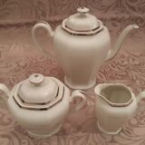 Complete art deco service in Limoges porcelain 12 cups