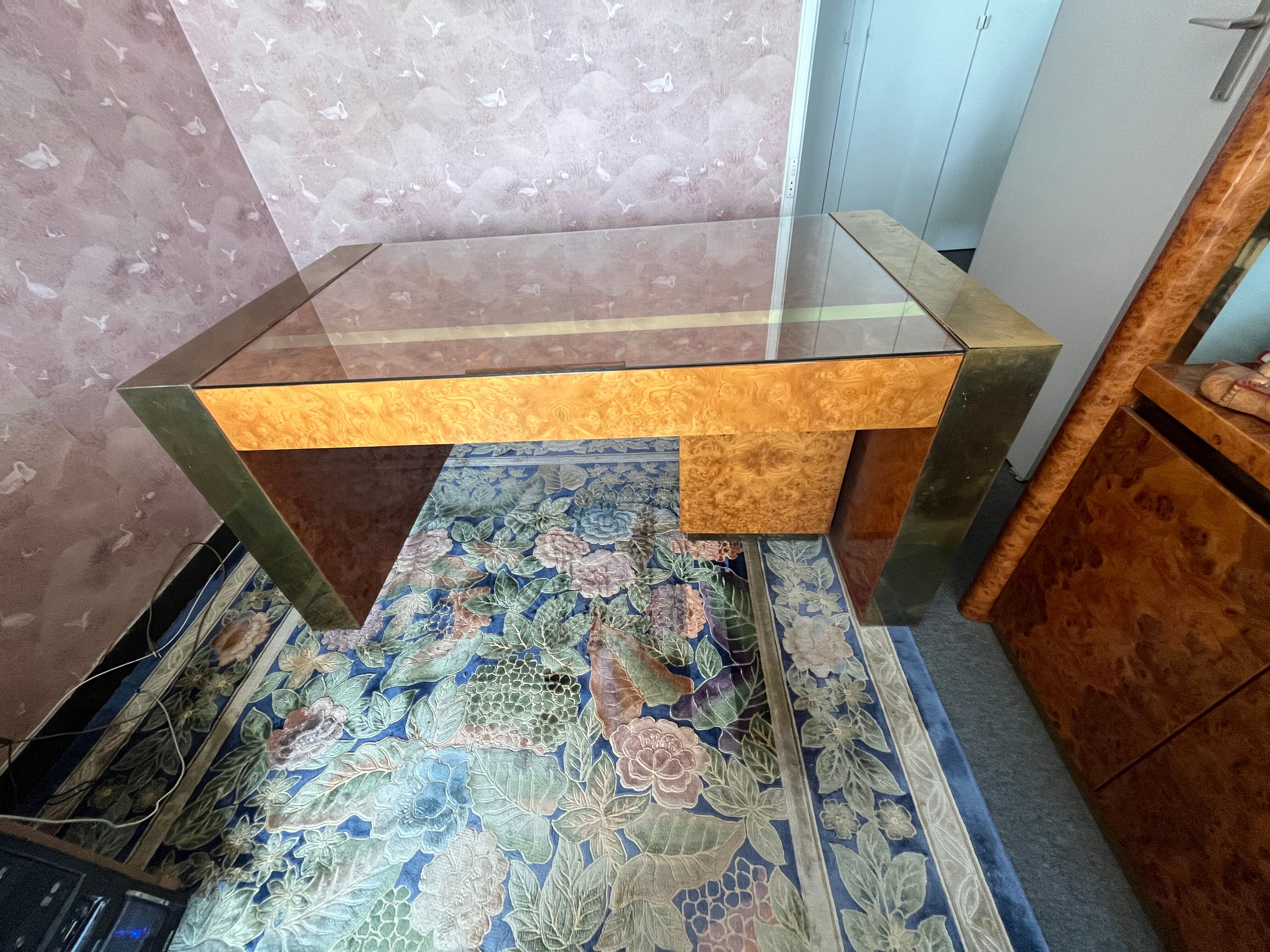 Jean-Claude Mahey elm burl desk