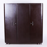 Restored triple-door wardrobe by mücke - melder, lacquered wood, czechia, 1930s