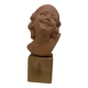 Bust young smiling girl. Circa 1900. Art Deco. Signed.