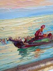 Marine italienne – Huile sur panneau signée Italo Giordani