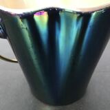 Verceram iridescent ceramic ice bucket, with golden spoon