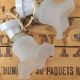 Pair of tulip and porcelain sconces