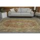 Tapis turc Oushak fait main en laine et coton orange des années 1970 203x312