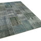 Hand-Knotted Turkish Vintage 171 cm x 242 cm Grey Patchwork Rug