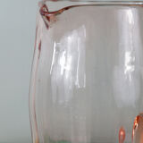 Pink blown glass decanter 50s