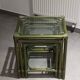 Vintage nesting table, green in colour.