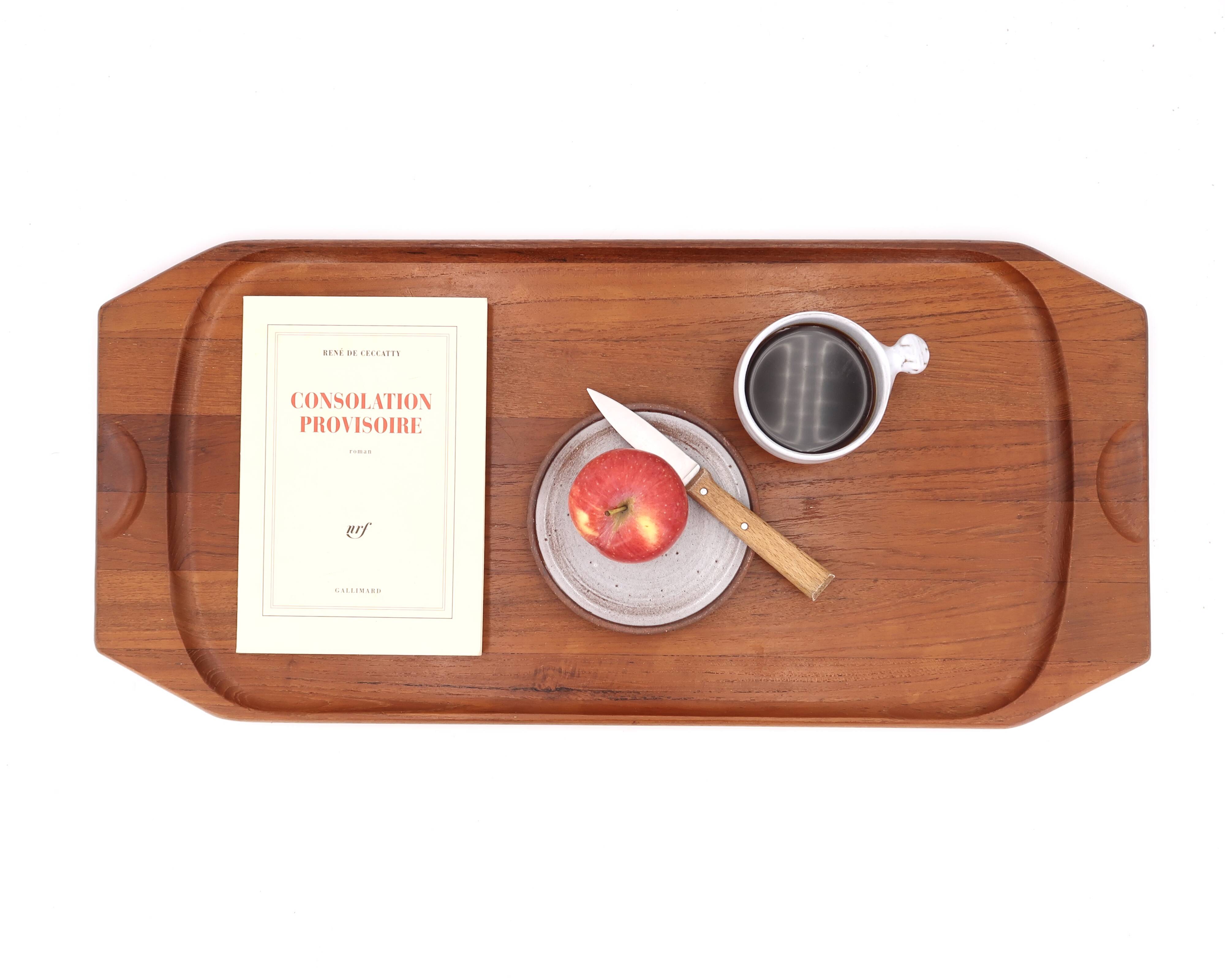 Grand plateau Danois en teck Mandalay, années 70