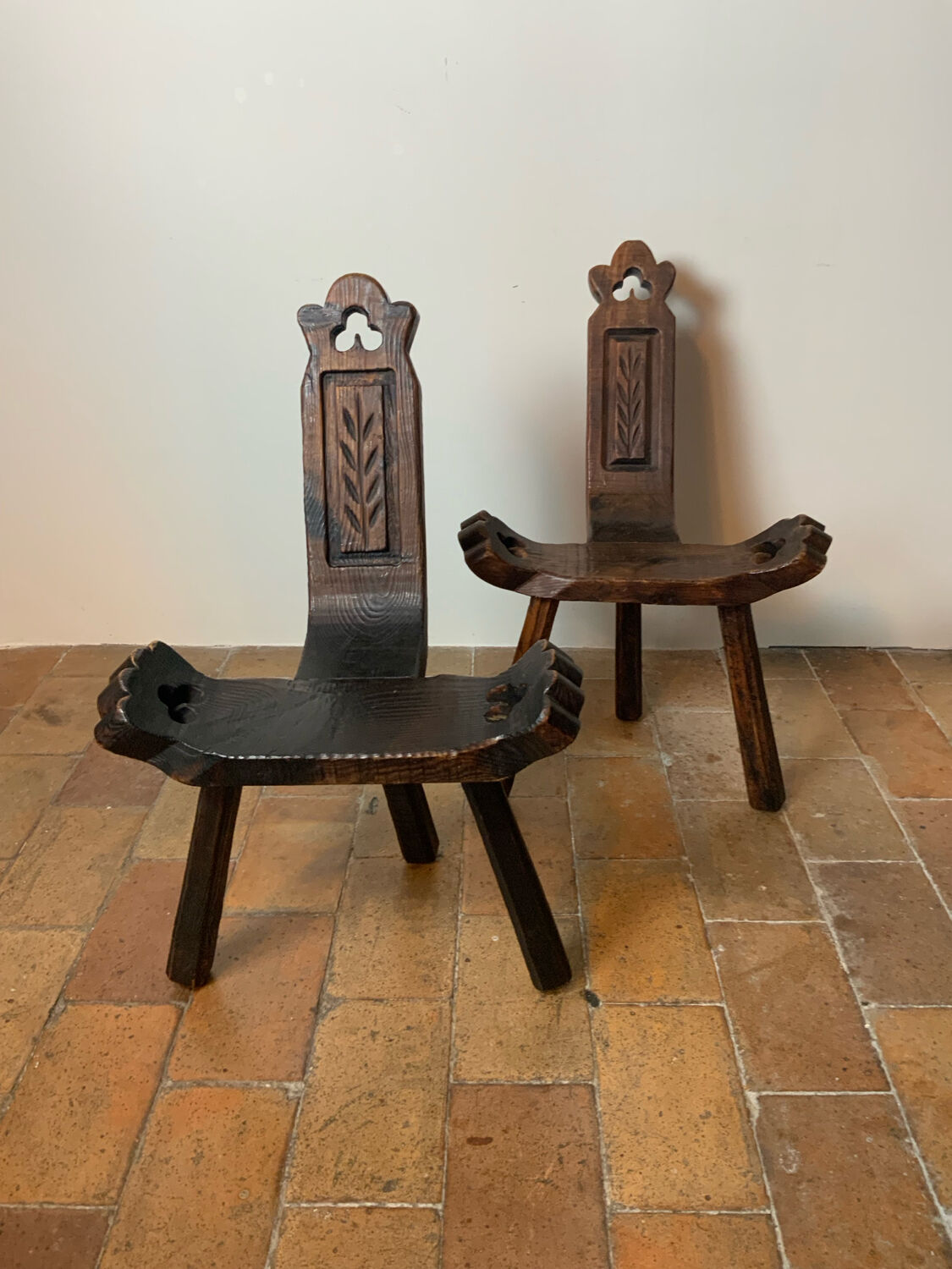 Brutalist pair of chairs