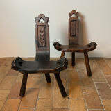 Brutalist pair of chairs