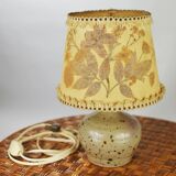 Signed pyrite stoneware lamp