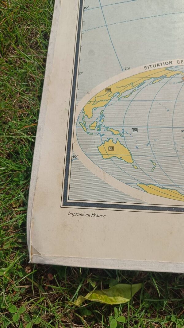 Ancienne carte scolaire du continent américain Vidal Lablache