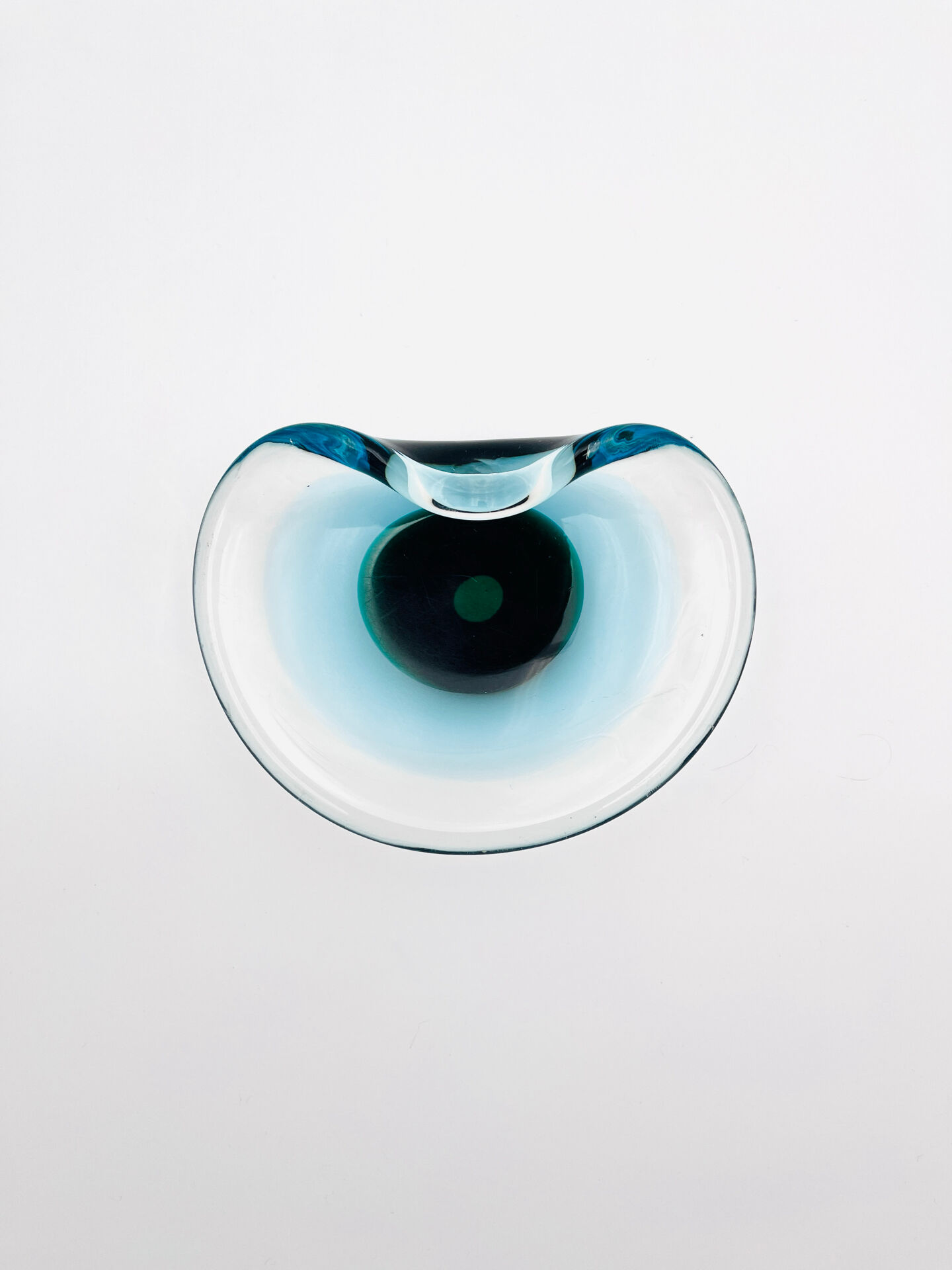 Murano Ashtray Galliano Ferro Sommerso Emerald Green 1960