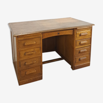Old oak notary office with drawers, desk