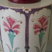 Ceramic lamp stand with floral pattern of Art Nouveau inspiration, 1960-1970