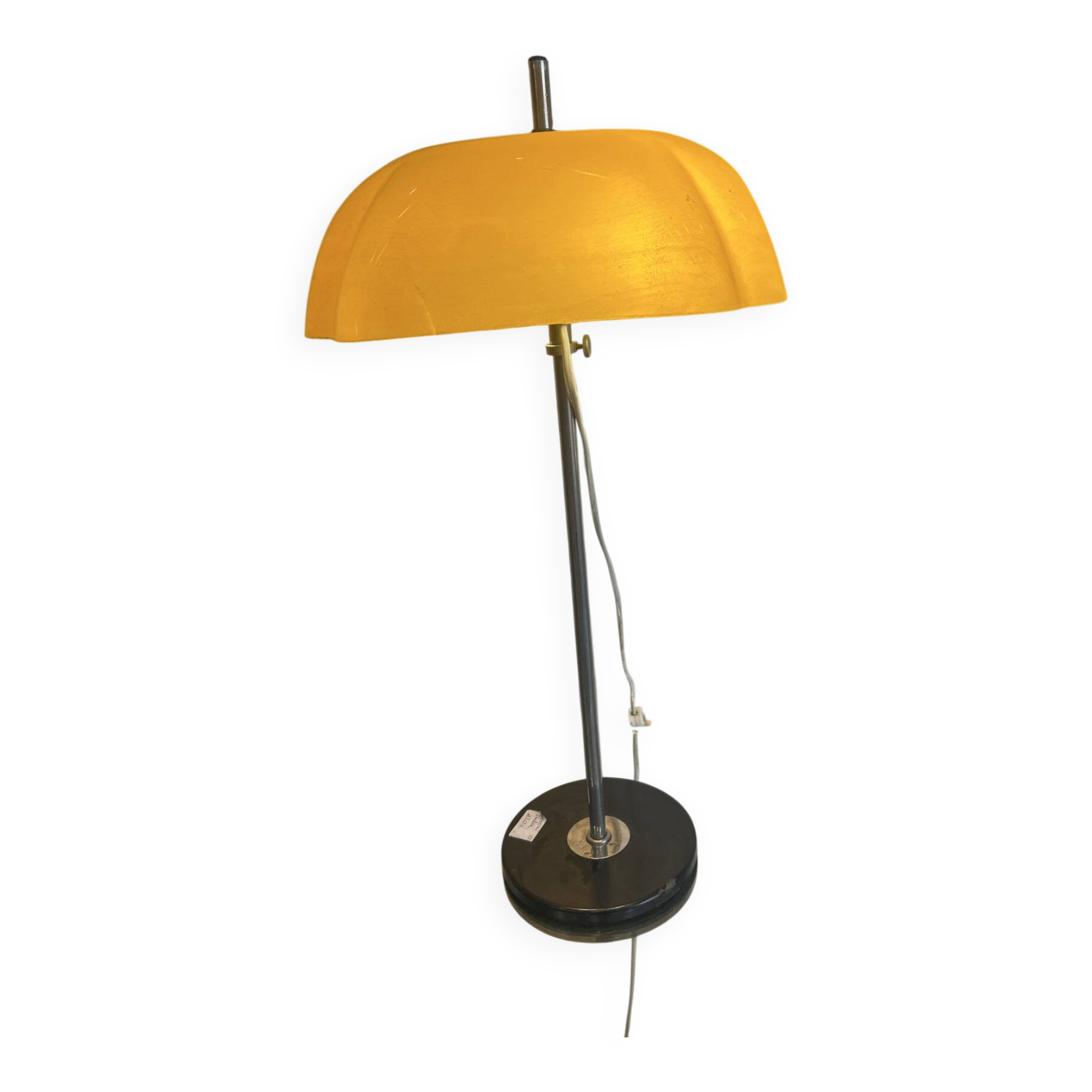 Gensini — adjustable yellow table lamp, italy, 1970s