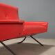 Vintage red faux leather sofa from the 1960s.