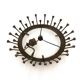Ceiling light with forged gold nails and opaque white glass, 1950s.