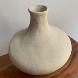 Vase en grès blanc chamotté