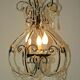 French Parisian Chic Black 3 Light Crystal Beaded 6 Sided Cage Chandelier 3620