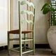 Provençal chair in water green wood and woven straw
