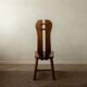 Brutalist Oak Dining Chairs Sculptural Backs by De Puydt, 1960s, Set of 4