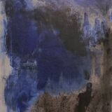 Tableau abstrait bleu noir gris