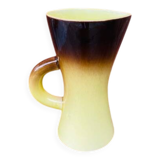 Antique pitcher in glazed yellow ceramic from the 1950s, France
